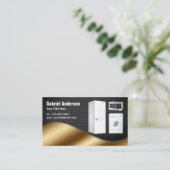 Carte De Visite Réparation des appareils électroménagers Black Mes (Debout devant)