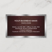 Carte De Visite Réparation des appareils électroménagers en acier (Dos)