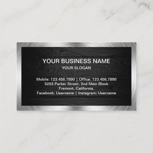 Carte De Visite Réparation des appareils électroménagers en acier (Dos)