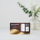 Carte De Visite Réparation des appareils électroménagers en bois r (Debout devant)