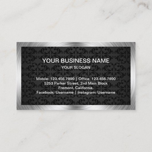 Carte De Visite Réparation des appareils ménagers en acier noir Da (Dos)