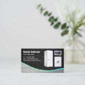 Carte De Visite Réparation des appareils ménagers en acier noir Da (Debout devant)