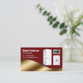 Carte De Visite Réparation des appareils ménagers en or rouge fonc (Debout devant)