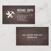 Carte De Visite Réparation des services à domicile | Arrière - pla (Devant / Derrière)