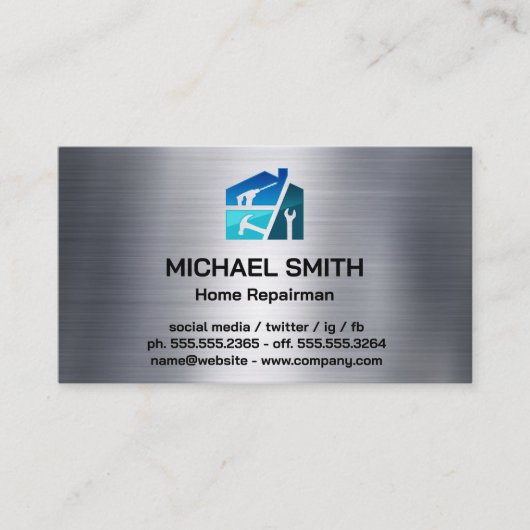 Carte De Visite Réparation des services à domicile | Outils main d (Devant)