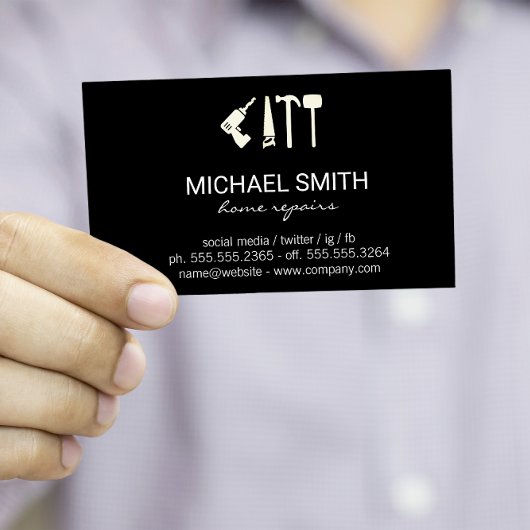 Carte De Visite Réparation des services à domicile | Outils matéri