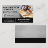 Carte De Visite Réparation des toits des ouvriers de construction (Devant / Derrière)