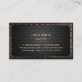 Carte De Visite Réparation des voitures en métal foncé Monogramme (Dos)