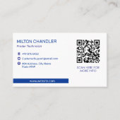 Carte De Visite Réparation d'imprimante | Nettoyer le code-barres  (Devant)