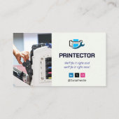 Carte De Visite Réparation d'imprimante | Nettoyer le code-barres  (Dos)