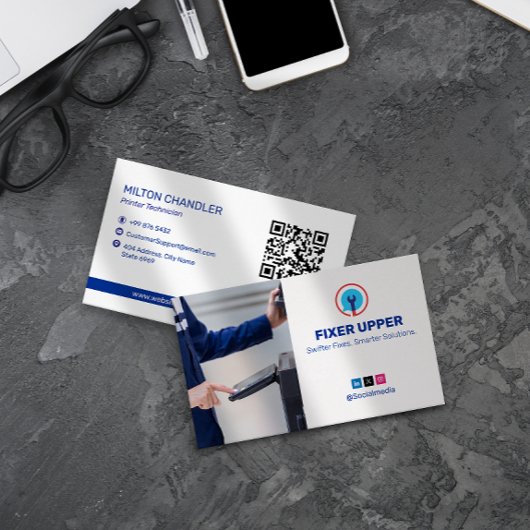 Carte De Visite Réparation d'imprimante | Nettoyer le code-barres 