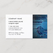 Carte De Visite Réparation d'ordinateur à circuit blanc élégant (Devant)