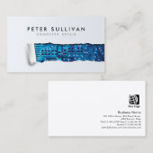 Carte De Visite Réparation d'ordinateur Papier déchiré Circuits él (Devant / Derrière)