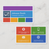 Carte De Visite Réparation d'ordinateur - Style de métro moderne e (Devant / Derrière)