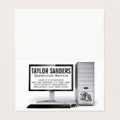 Carte De Visite Réparation du technicien informatique (Extérieur déplié)