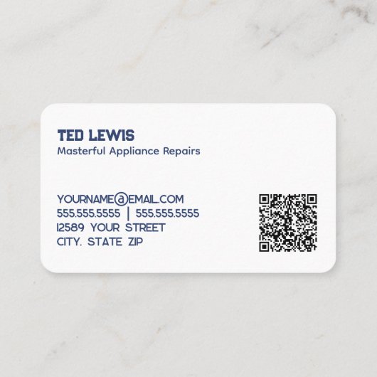 Carte De Visite Réparation électronique de l'appareil QR (Dos)