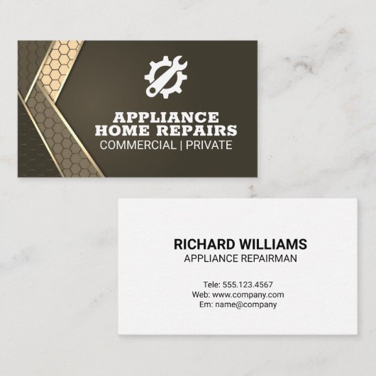 Carte De Visite Réparation Handyman | Correction des appliances (Devant / Derrière)