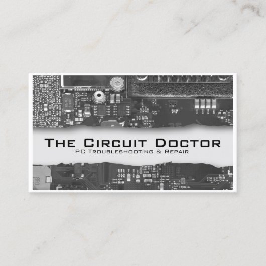 Carte De Visite Réparation informatique Circuits électroniques (Devant)