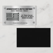 Carte De Visite Réparation mécanique du drapeau américain (Devant / Derrière)