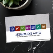 Carte De Visite Réparation mécanique moderne avec icônes