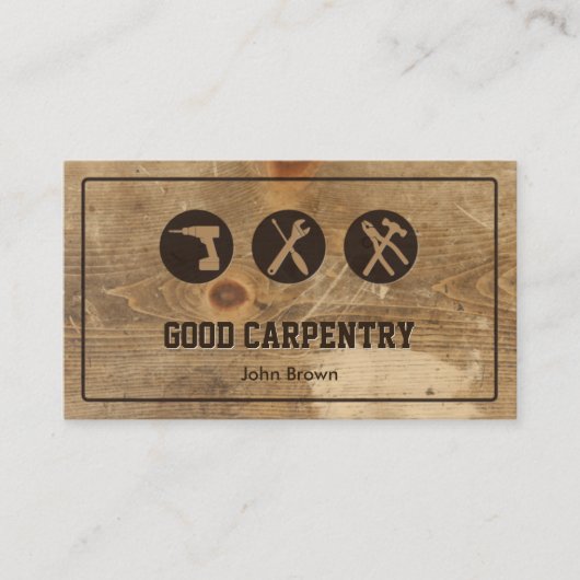 Carte De Visite Réparation professionnelle de la menuiserie (Devant)