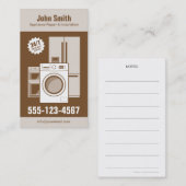 Carte De Visite Réparation, service et installation de l'appliance (Devant / Derrière)