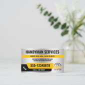 CARTE DE VISITE RÉPARATION URGENTE 24/ ARGENT JAUNE NOIR (Debout devant)