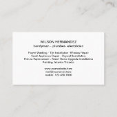 CARTE DE VISITE RÉPARATION URGENTE 24/ ARGENT JAUNE NOIR (Dos)