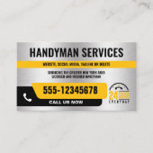 CARTE DE VISITE RÉPARATION URGENTE 24/ ARGENT JAUNE NOIR (Devant)