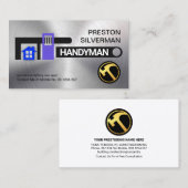 Carte De Visite Réparations de clé de tuyau d'argent Accueil (Devant / Derrière)