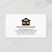 Carte De Visite Réparations de la maison de peinture rouge humide  (Dos)