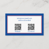 Carte De Visite Réparations de machine à coudre QR Code bleu (Dos)