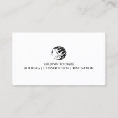Carte De Visite Réparations de maison de construction de l'entrepr (Dos)