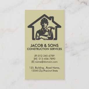 Carte De Visite Réparations de maison de l'entrepreneur de constru