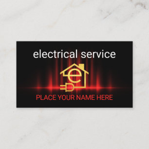 Carte De Visite Réparations d'électricien de vague électrique roug