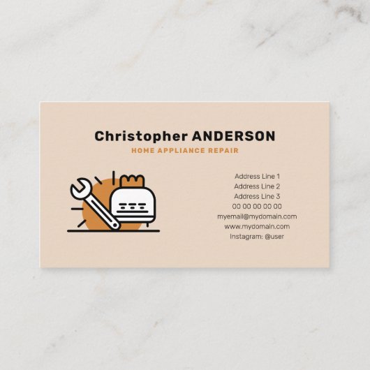 Carte De Visite Réparations des appareils ménagers (Dos)