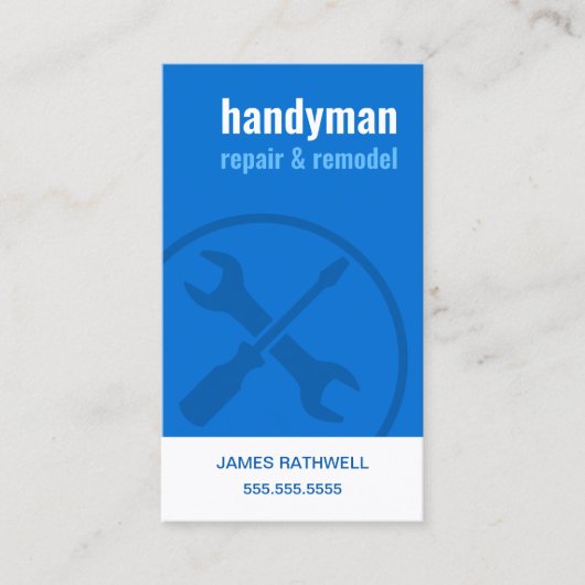 Carte De Visite Réparations Handyman | Code QR (Devant)