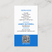 Carte De Visite Réparations manuelles avec code QR (Dos)