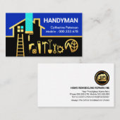 Carte De Visite Réparations résidentielles Gold Building Frame (Devant / Derrière)