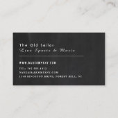 Carte De Visite Repas, Boissons Bar & Grill Logo, Pub / Brasserie (Dos)