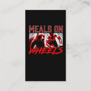 Carte De Visite Repas Sur Roue Funny Bear Chasing Forest Biker