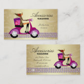 Carte De Visite Repérage pourpre d'or de bijoux de sacs à (Devant / Derrière)