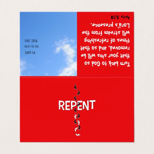 Carte De Visite Repérer les empreintes de croix Écriture (Extérieur déplié)