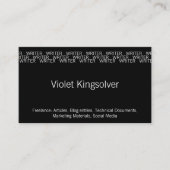 Carte De Visite Répéter l'occupation de mots (Writer) (Devant)