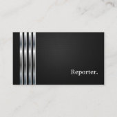 Carte De Visite Reporter Professionnel Argent Noir (Devant)