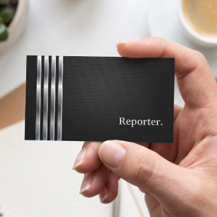 Carte De Visite Reporter Professionnel Argent Noir