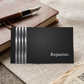 Carte De Visite Reporter Professionnel Argent Noir