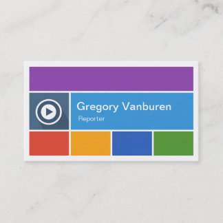 Carte De Visite Reporter - Style moderne de métro plat