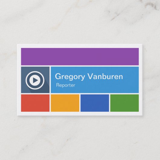 Carte De Visite Reporter - Style moderne de métro plat (Devant)