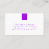 Carte De Visite Reporter - Violet violet simple (Dos)